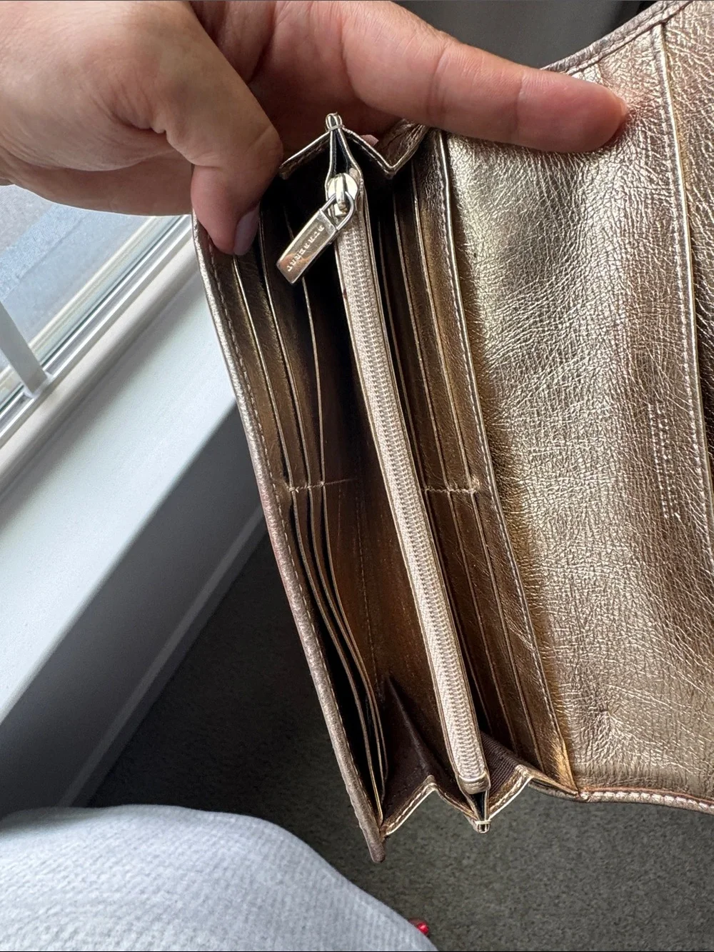 Burberry Check Leather Wallet with dust bag